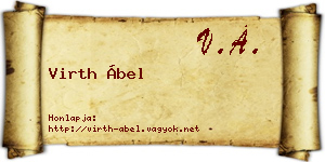 Virth Ábel névjegykártya